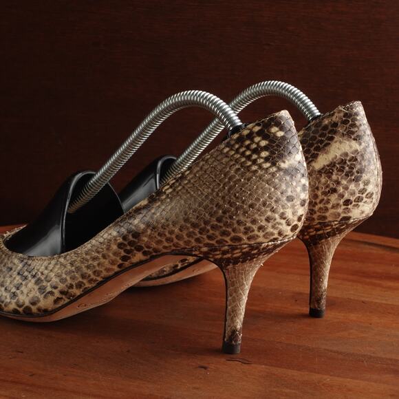 Jimmy Choo Heels WMS SZ EU 39 US 9 Snake Print Leather Slip On Italy Career Shoe - Picture 6 of 13